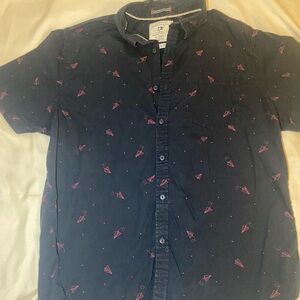 Cactus Dark Blue Shirt with Pink Patterns